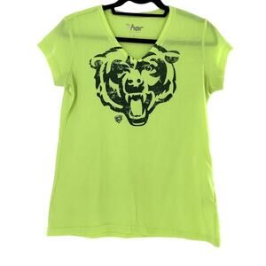 G-111 4 HER by Carl Banks Women's Yellow Bears Logo V-Neck T-Shirt Sz‎ L